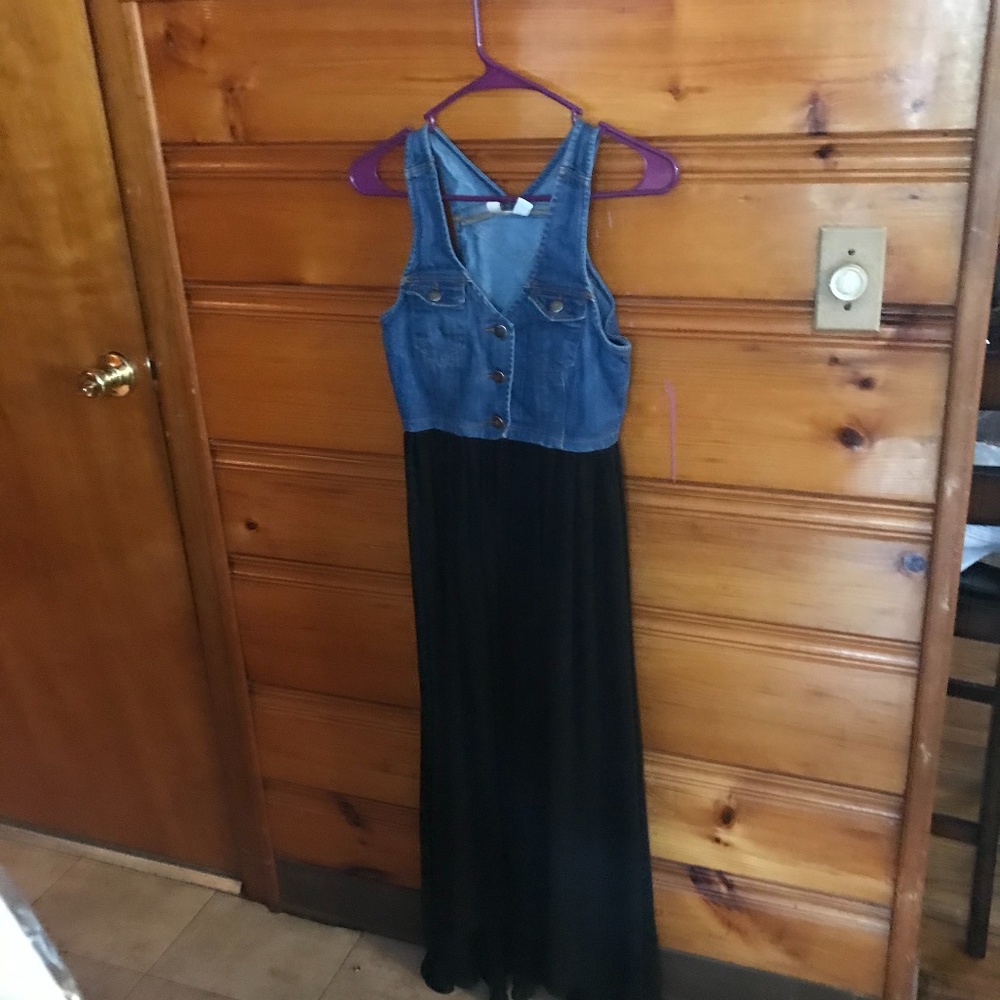 Denim and Chiffon Dress